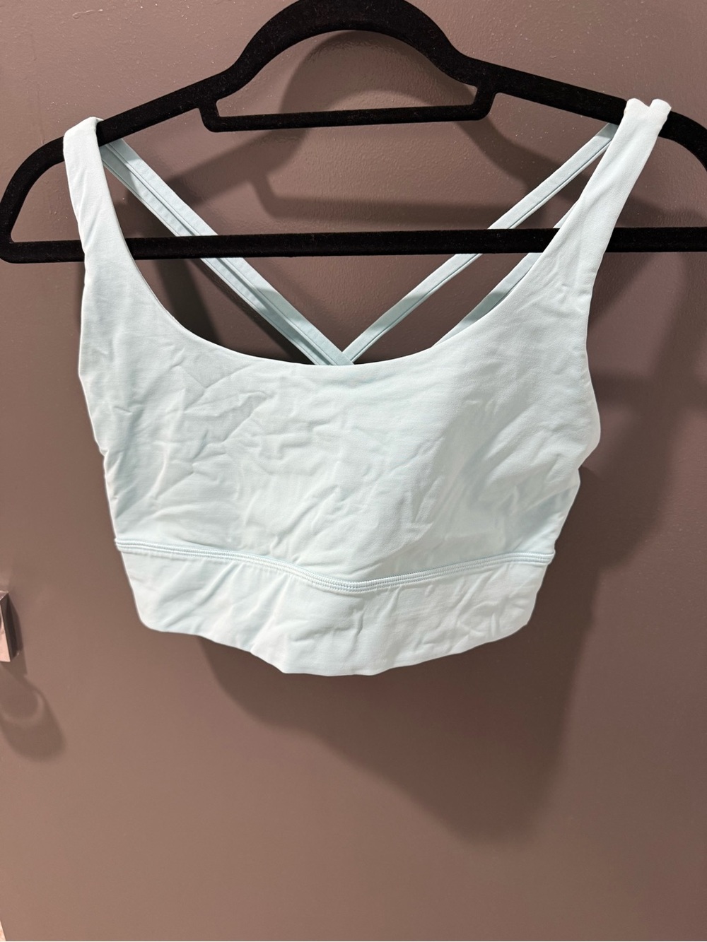 Lululemon Athletica Light Blue/Teal Cross-Back Energy Long-line Bra Top